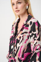 Signature | Jacquard Abstract Print Trapeze Jacket