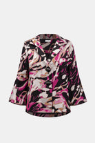 Signature | Jacquard Abstract Print Trapeze Jacket