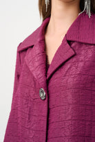 Signature | Textured Jacquard Notch Collar Swing Jacket