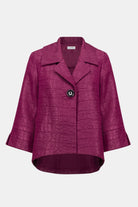 Signature | Textured Jacquard Notch Collar Swing Jacket