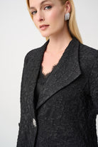 Signature | Lurex Textured Jacquard Lapel-Collar Trapeze Jacket