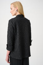 Signature | Lurex Textured Jacquard Lapel-Collar Trapeze Jacket