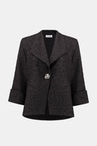 Signature | Lurex Textured Jacquard Lapel-Collar Trapeze Jacket