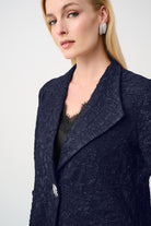 Signature | Lurex Textured Jacquard Lapel-Collar Trapeze Jacket