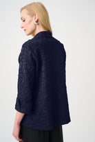 Signature | Lurex Textured Jacquard Lapel-Collar Trapeze Jacket