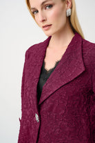 Signature | Lurex Textured Jacquard Lapel-Collar Trapeze Jacket