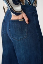 Featherweave Denim Palazzo High-Rise Pull-On Jeans