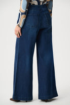 Featherweave Denim Palazzo High-Rise Pull-On Jeans
