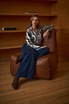 Featherweave Denim Palazzo High-Rise Pull-On Jeans