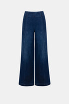 Featherweave Denim Palazzo High-Rise Pull-On Jeans