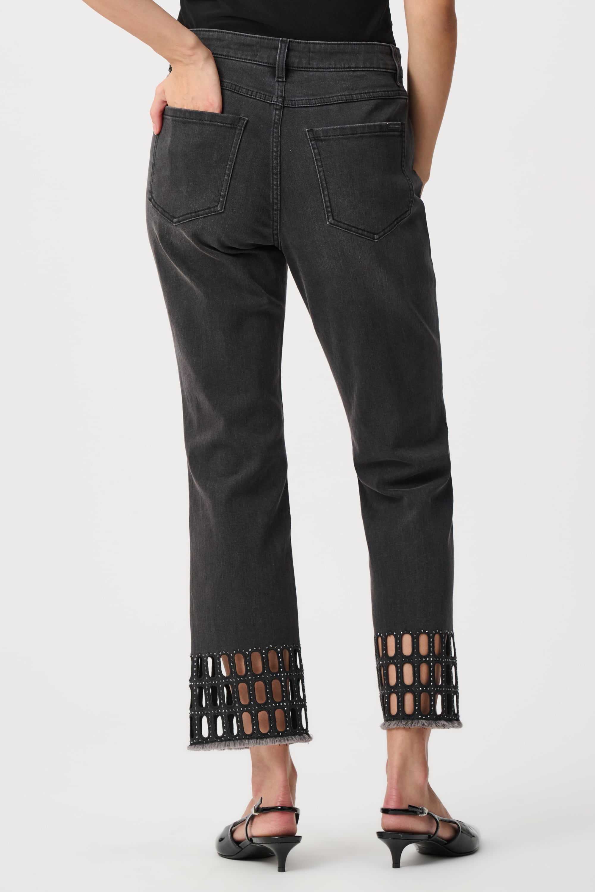 Repreve® Denim Straight Classic Jeans With Rhinestone Detail