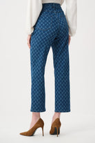 Featherweave Denim Strip-Dye Print Straight Classic Jeans