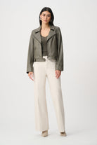 Foiled Faux Suede Fitted Jacket