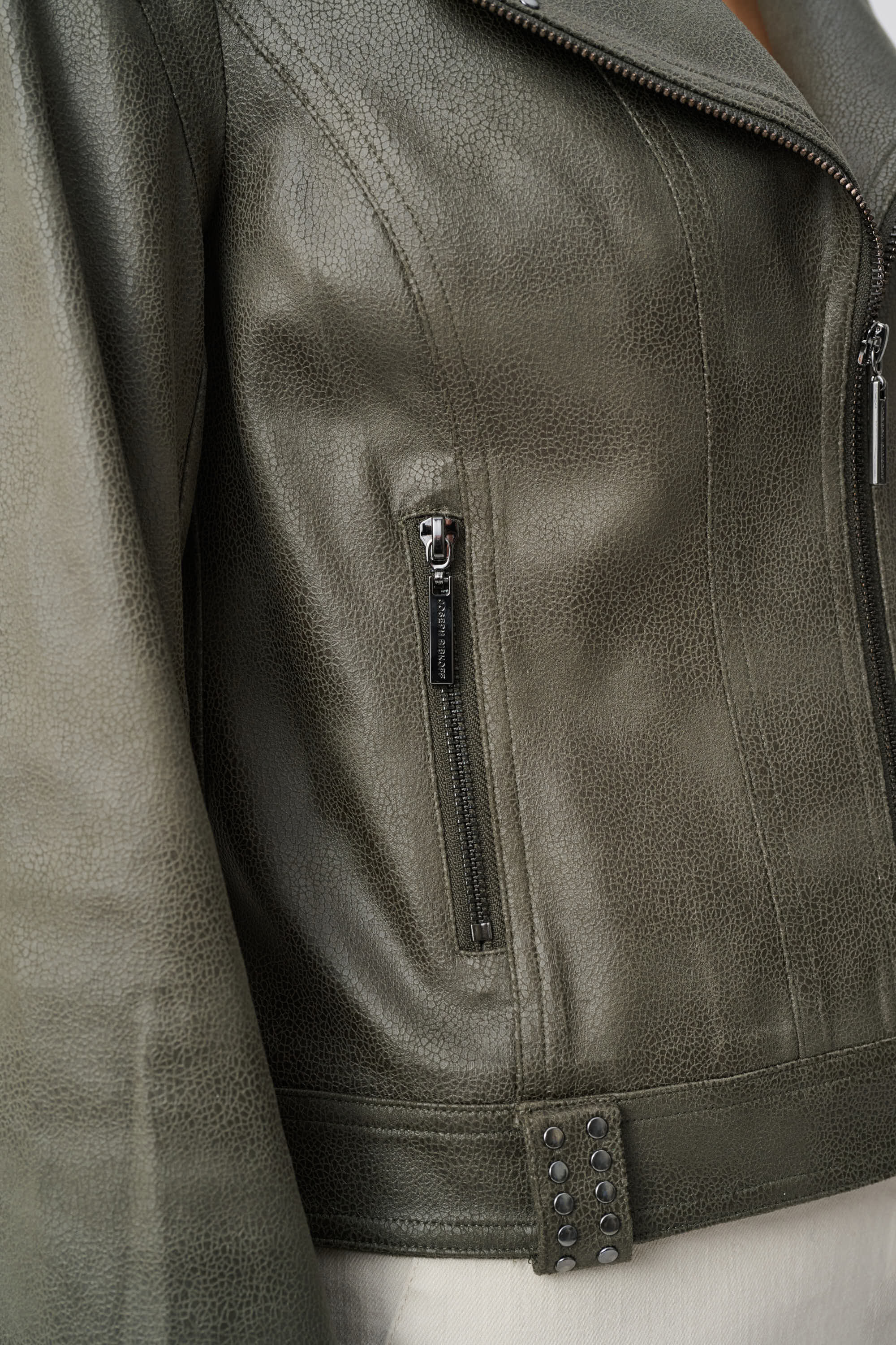 Foiled Faux Suede Fitted Jacket