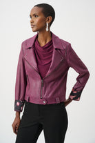 Foiled Faux Suede Fitted Jacket