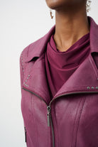 Foiled Faux Suede Fitted Jacket
