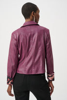 Foiled Faux Suede Fitted Jacket