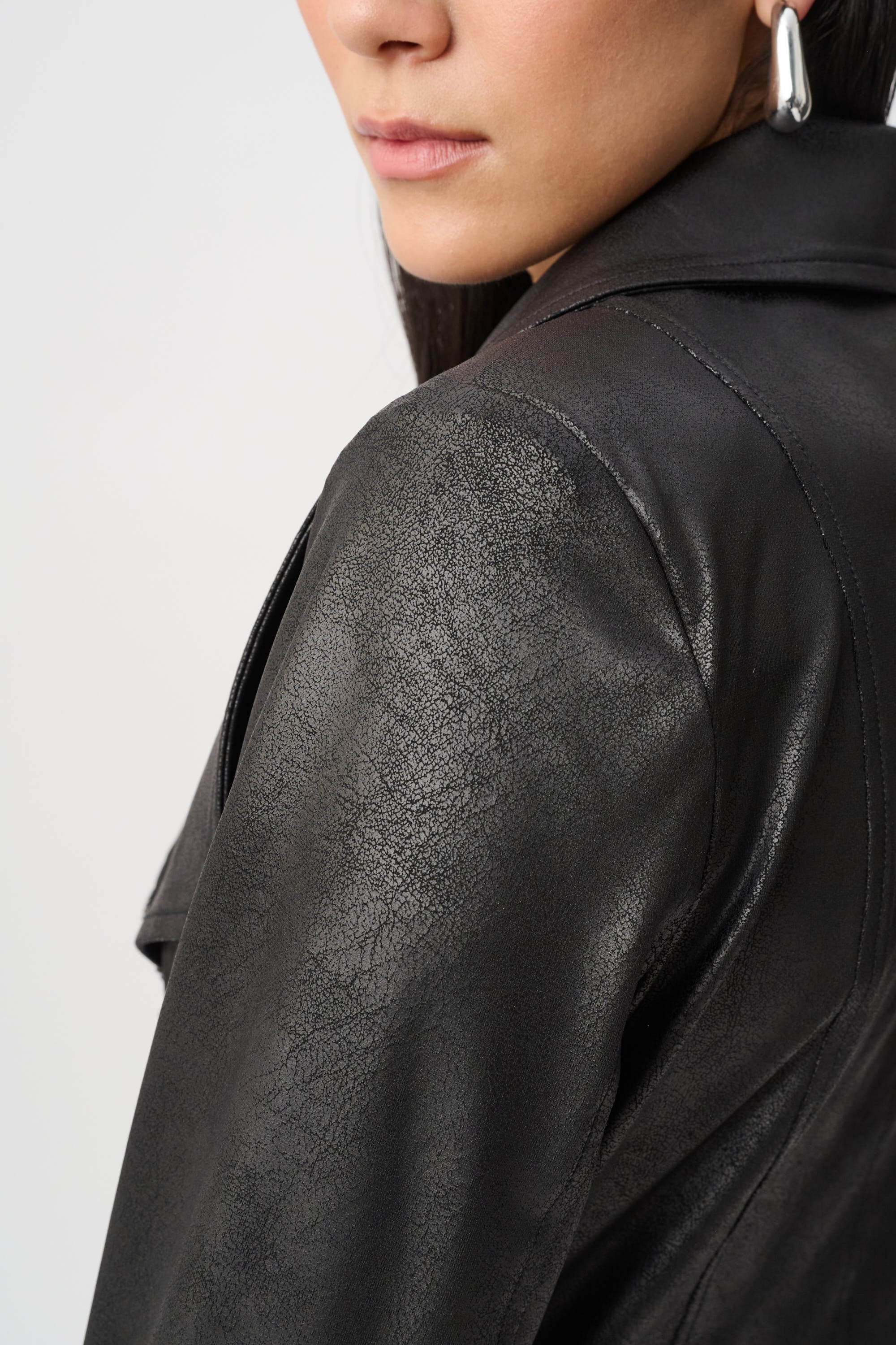 Foiled Knit Fitted Jacket