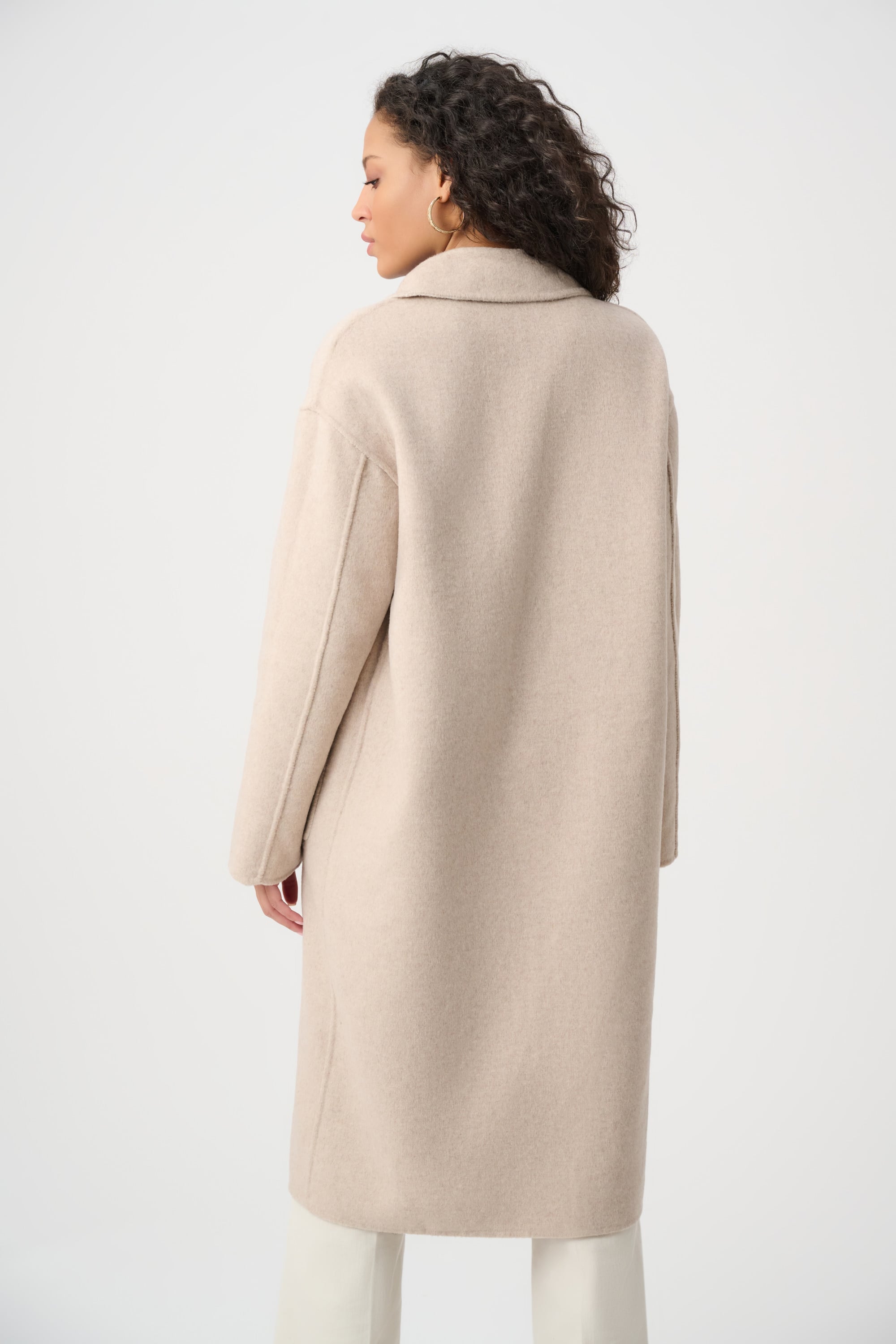 Wool Blend Plaid Reversible Boxy Coat
