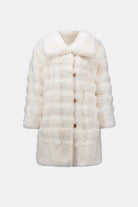 Textured Faux Fur Funnel-Neck Reversible Coat