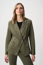 Featherweave Denim Double-Breasted Blazer