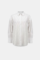 Tencel Boxy Blouse With All-Over Rhinestone Detail
