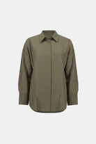 Tencel Boxy Blouse With All-Over Rhinestone Detail
