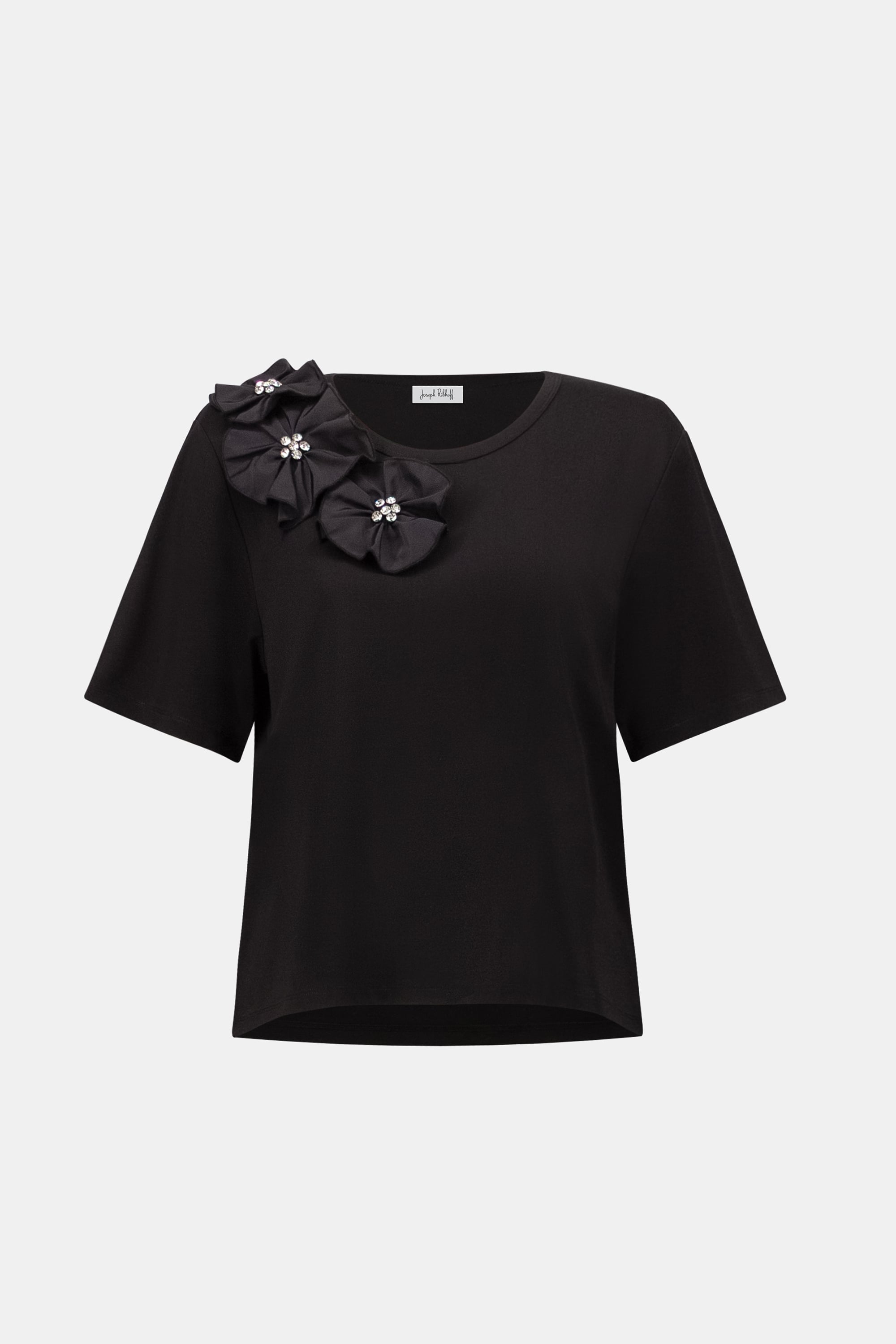 Rayon And Nylon T-Shirt With Memory Flower Detail