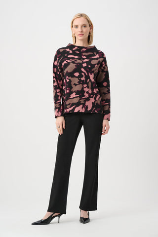 Joseph Ribkoff Abstract Jacquard Sweater With Rhinestone Detail-263930