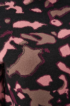 Abstract Jacquard Sweater With Rhinestone Detail