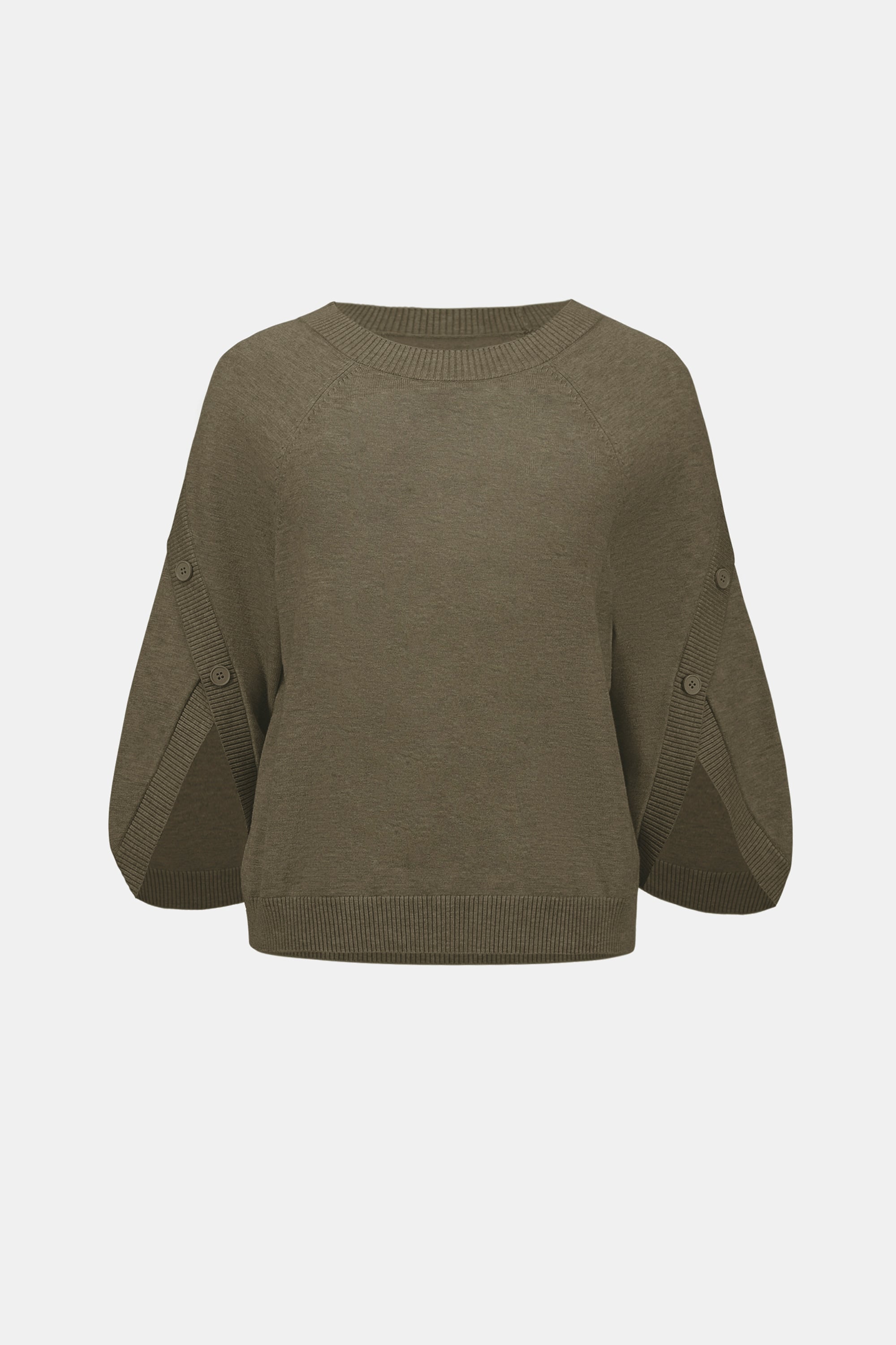Brushed Viscose And Nylon Knit Tulip Sleeve Sweater