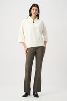 Brushed Viscose And Nylon Funnel-Neck Sweater
