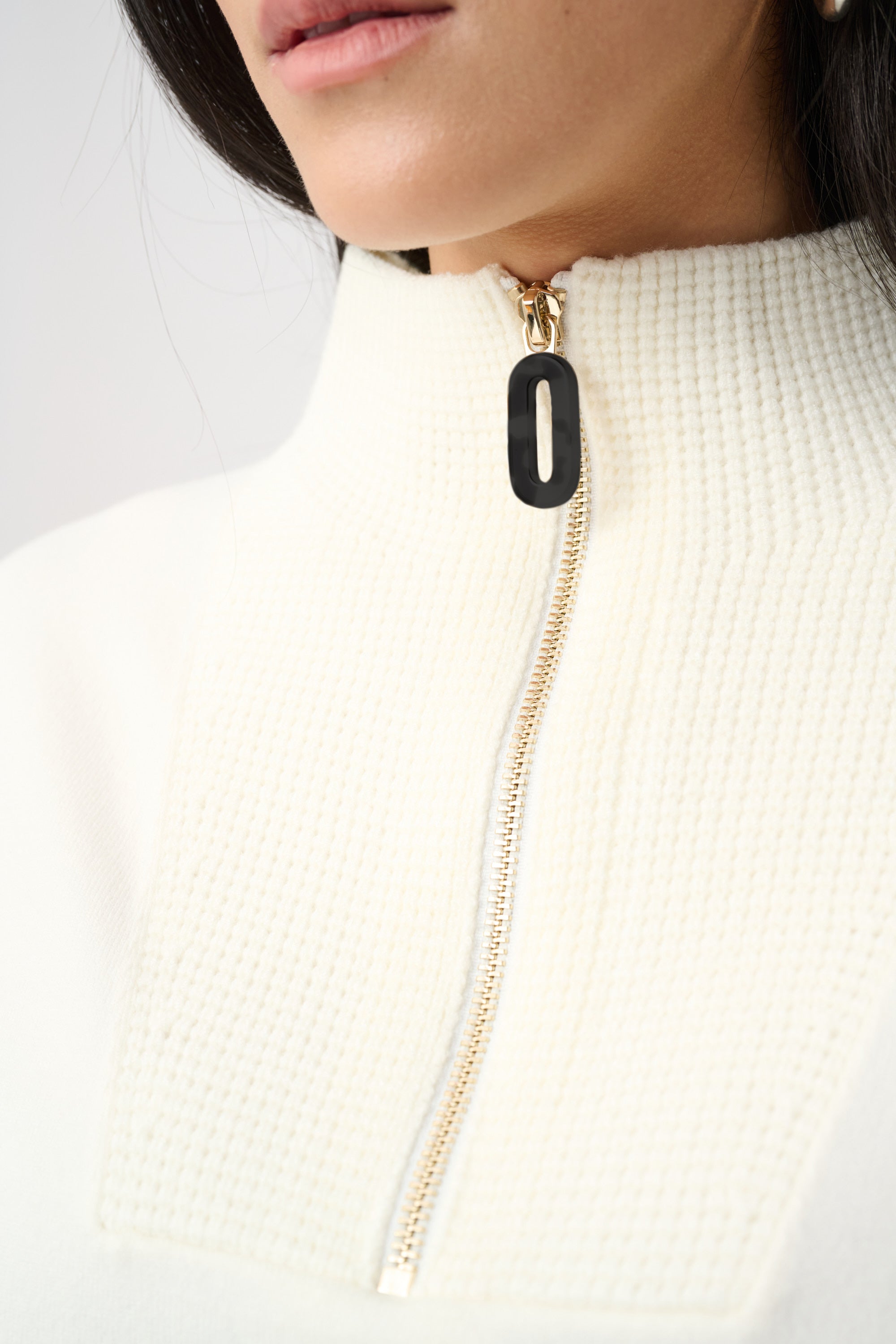 Brushed Viscose And Nylon Funnel-Neck Sweater