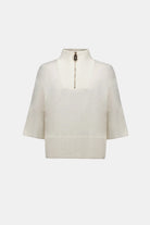 Brushed Viscose And Nylon Funnel-Neck Sweater