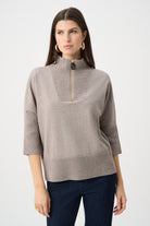 Brushed Viscose And Nylon Funnel-Neck Sweater