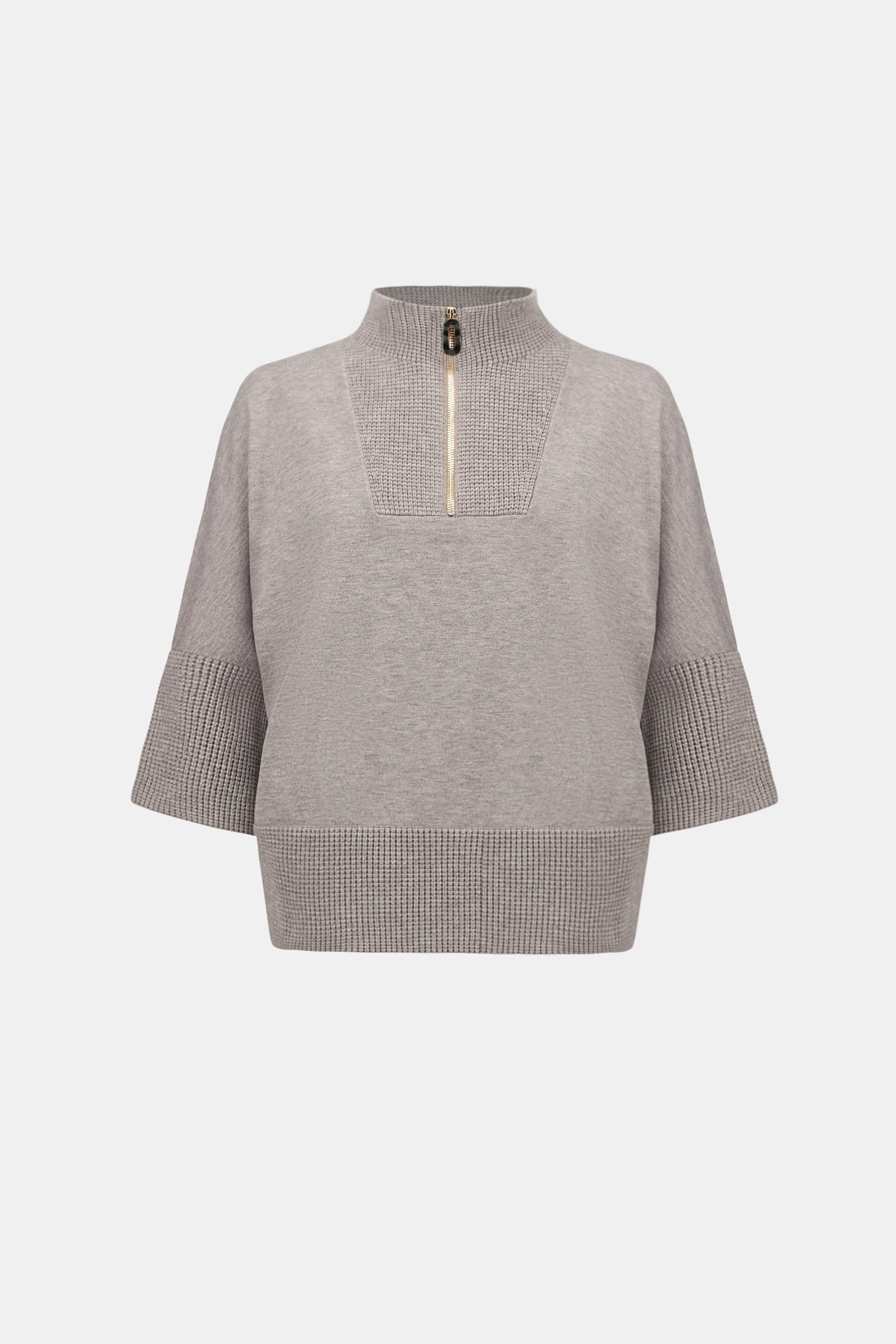 Brushed Viscose And Nylon Funnel-Neck Sweater