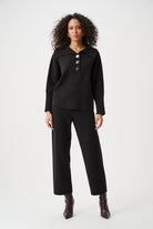 Brushed Viscose And Nylon Shawl-Neck Sweater