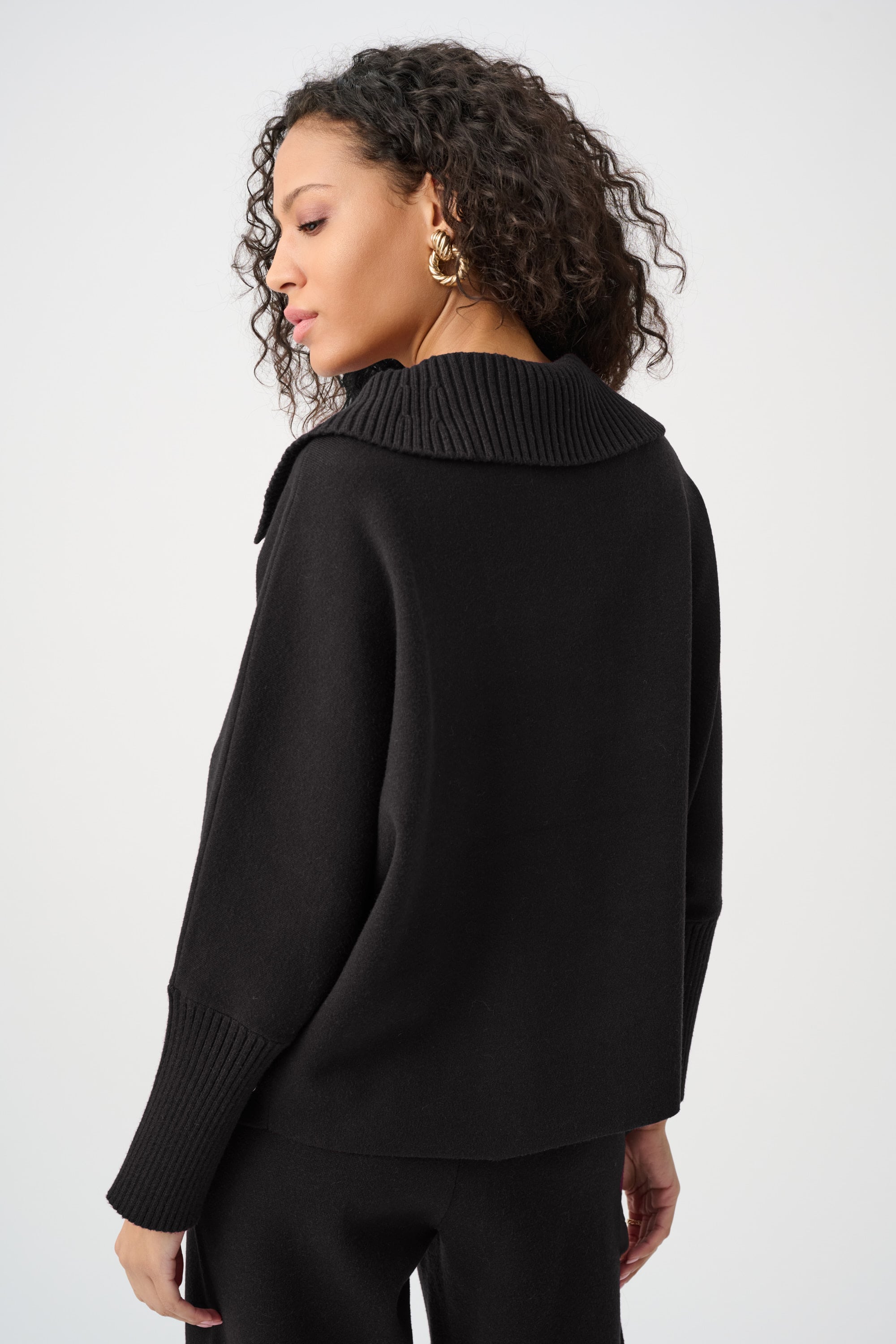 Brushed Viscose And Nylon Shawl-Neck Sweater