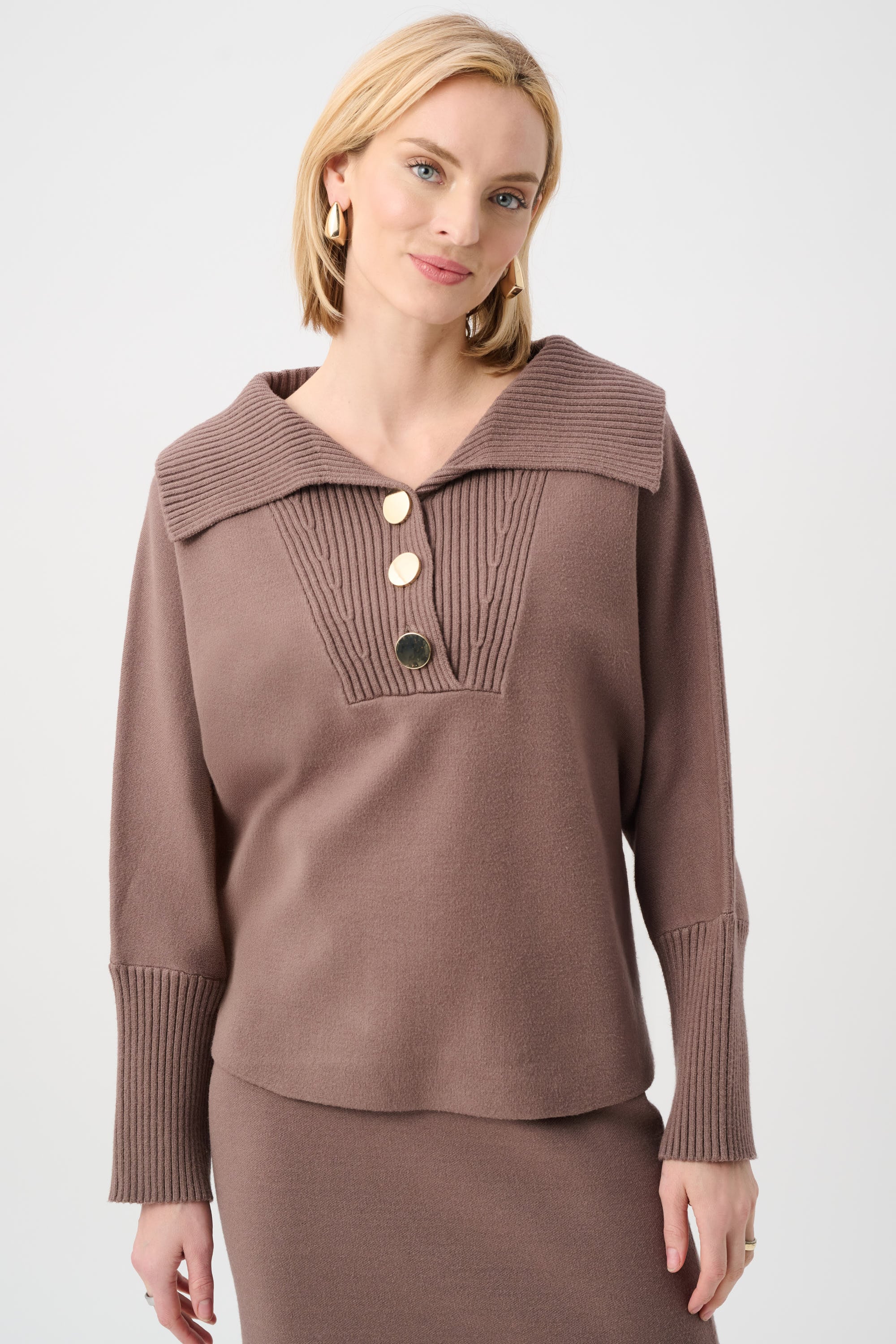 Brushed Viscose And Nylon Shawl-Neck Sweater