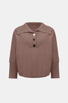 Brushed Viscose And Nylon Shawl-Neck Sweater