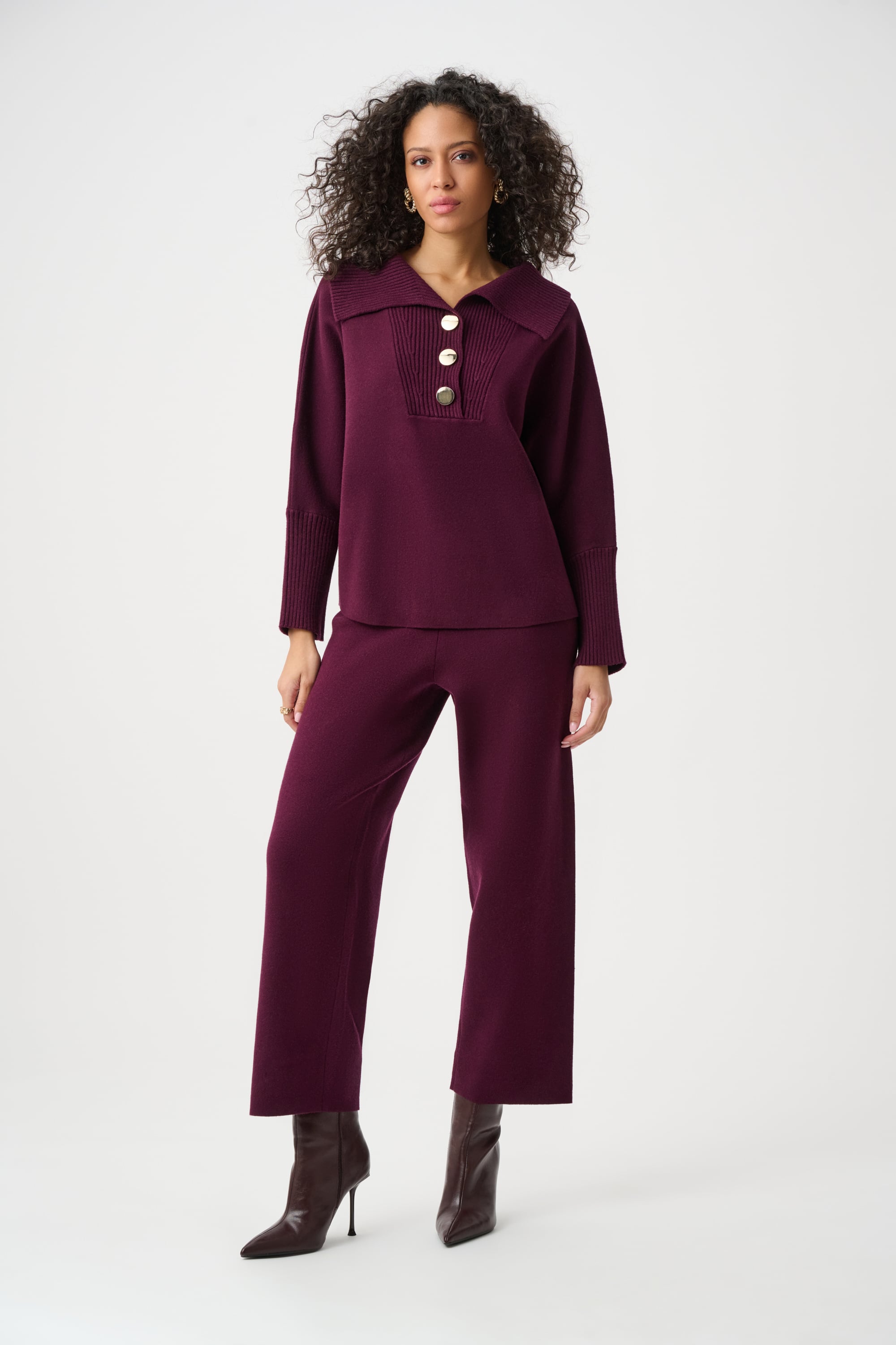 Brushed Viscose And Nylon Shawl-Neck Sweater