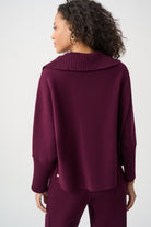 Brushed Viscose And Nylon Shawl-Neck Sweater