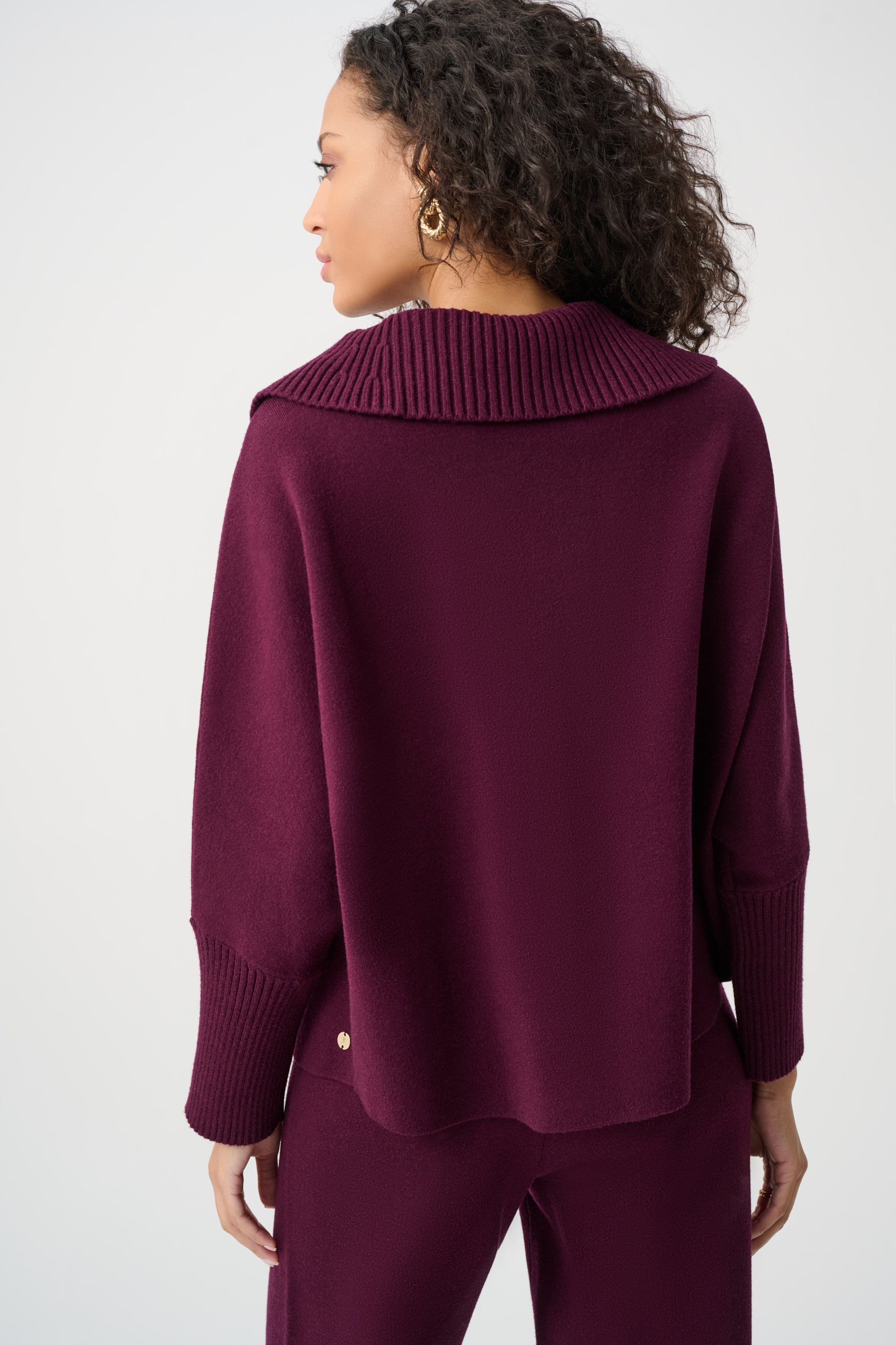 Brushed Viscose And Nylon Shawl-Neck Sweater