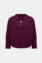 Brushed Viscose And Nylon Shawl-Neck Sweater