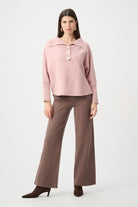 Brushed Viscose And Nylon Shawl-Neck Sweater