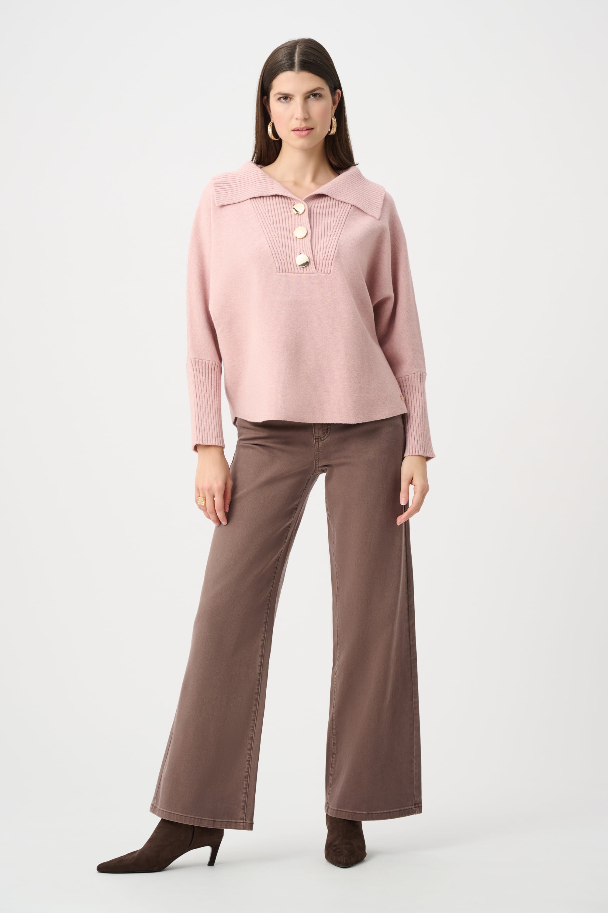 Brushed Viscose And Nylon Shawl-Neck Sweater