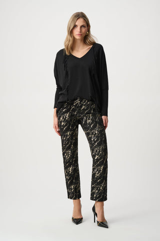 Joseph Ribkoff Viscose Knit Fringed Sweater-263939
