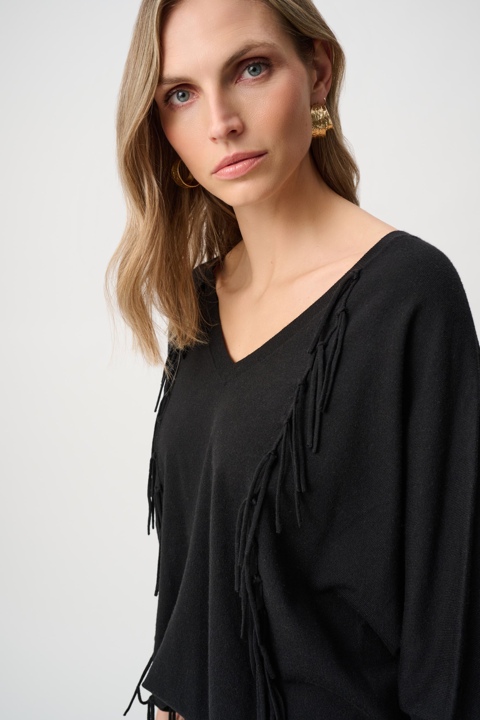 Viscose Knit Fringed Sweater