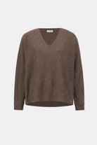 Cashmere Boxy Sweater With Rhinestone Detail