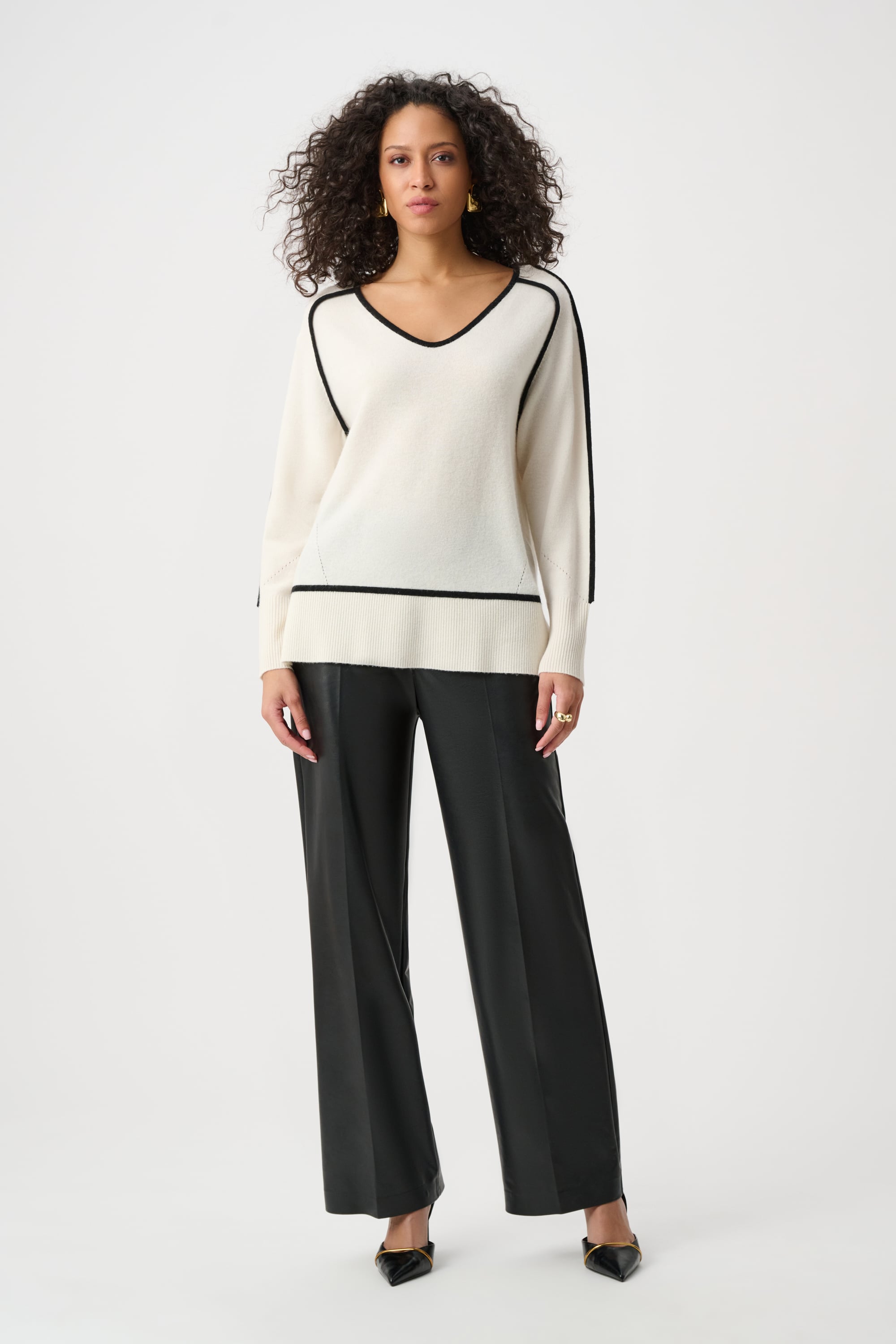 Cashmere And Wool Contrast trim Sweater